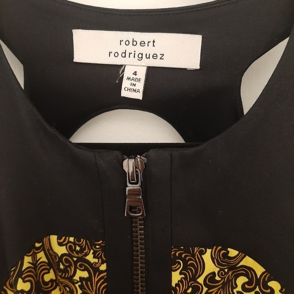 Robert Rodriguez black and yellow dress Sz 4 - Picture 6 of 10
